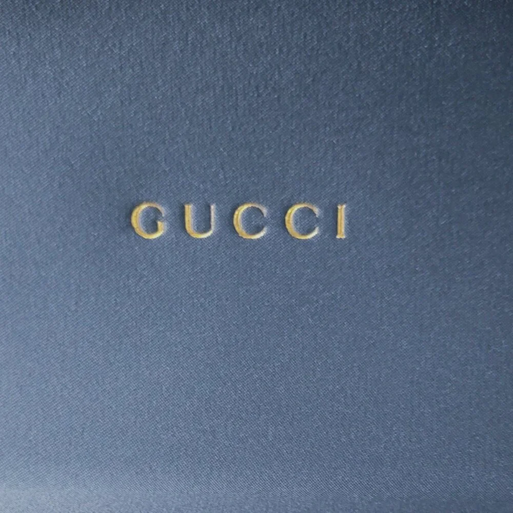 Gucci Black Hard Shell Eyeglasses Case with Blue Interior